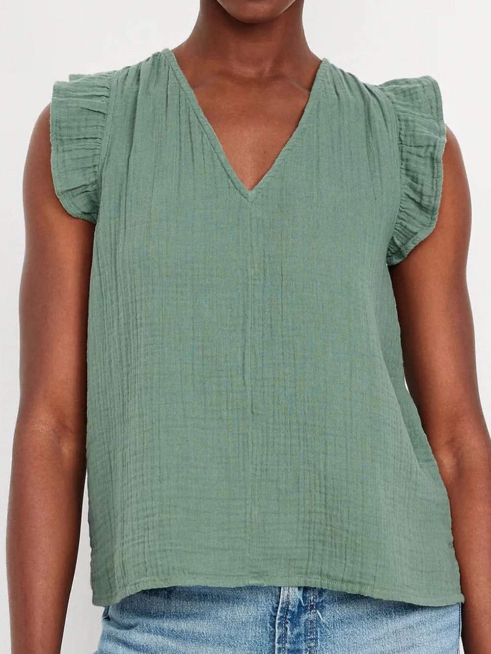 Old Navy Flutter Sleeveless Crinkle Gauze Top